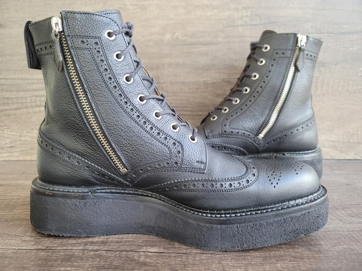 Foot The Coacher Men's Black Leather Thick Sole Boots Sz 8 Foot The Coacher Men's Black Leather Thick Sole Boots Sz 8