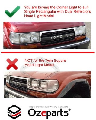 【 骨董行灯 】　蔵出品　全高80.5ｃｍ Pair of LH+RH Corner Light Lamp For Toyota Landcruiser 80 Series