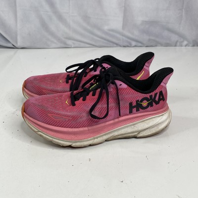 Hoka One One Womens Clifton 9 1127896 RSRW Pink Running Shoes Sneakers Sz 8.5 B