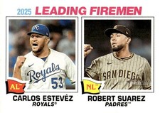 2026 Topps Heritage #8 Carlos Estevez/Robert Suarez LF Royals/Padres