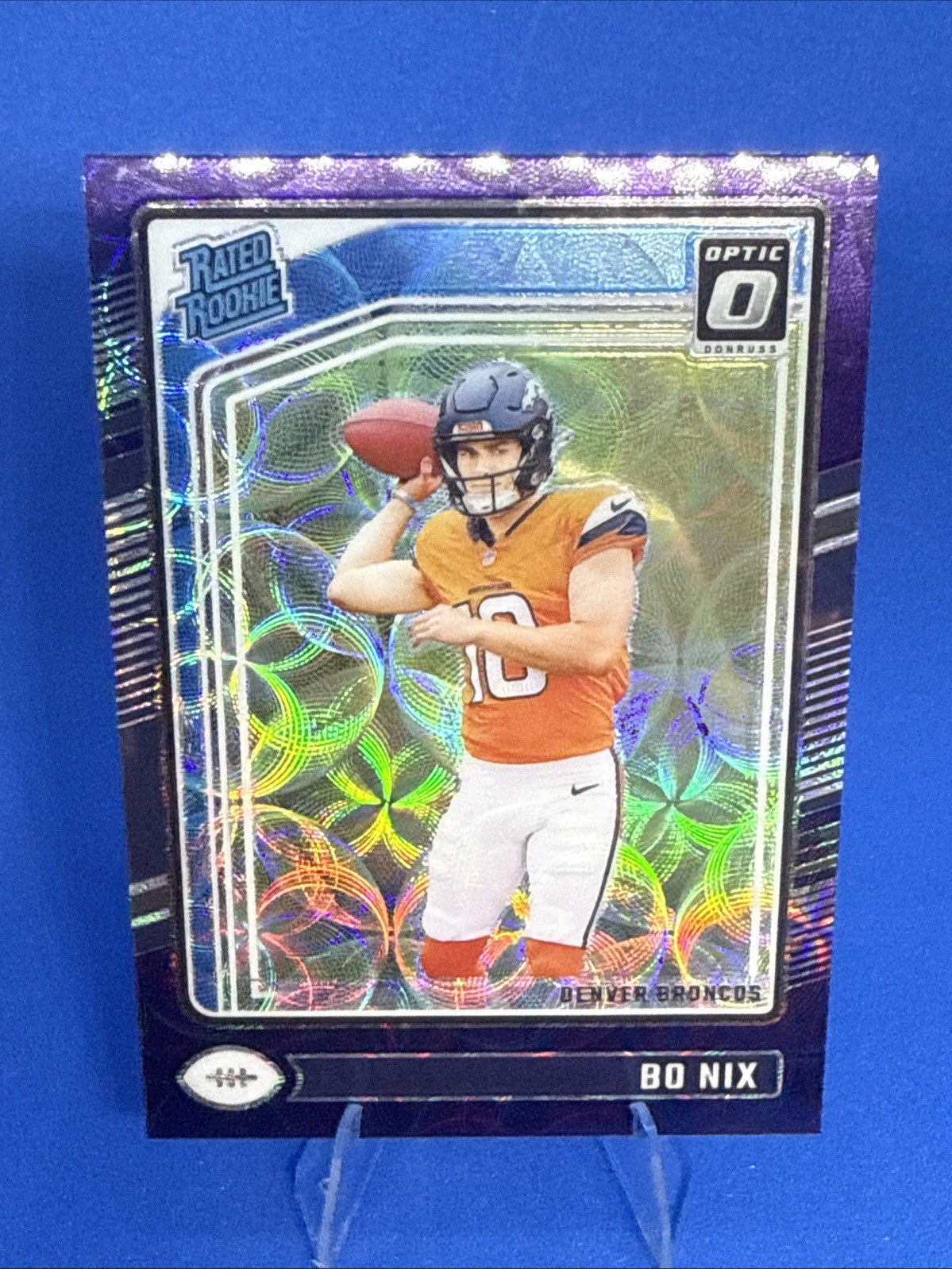 2024 Panini Donruss Optic - Rated Rookie Bo Nix #209 Purple Scope Prizm (RC)