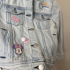 Disney Minnie Mouse denim Pink Jean Jacket Sequin Embroidery Girls 5/6