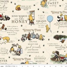 Winnie the Pooh Main Cream Cotton Fabric
