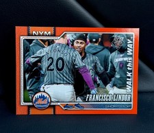 2026 Topps Francisco Lindor ORANGE/25 Walk This Way New York Mets SP Case Hit