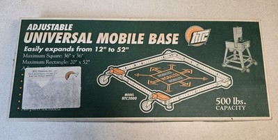 HTC2000 Adjustable Universal Mobile Base - 500lb Capacity - Open Box
