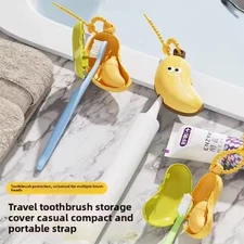 2 Pcs Banana Toothbrush Travel Case w Toothpaste Dispenser – Cute Portable Guard