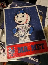 Mr Met Licensed Lights Up! 12X17 Big Logo Backlit Sign New York Mets Foco