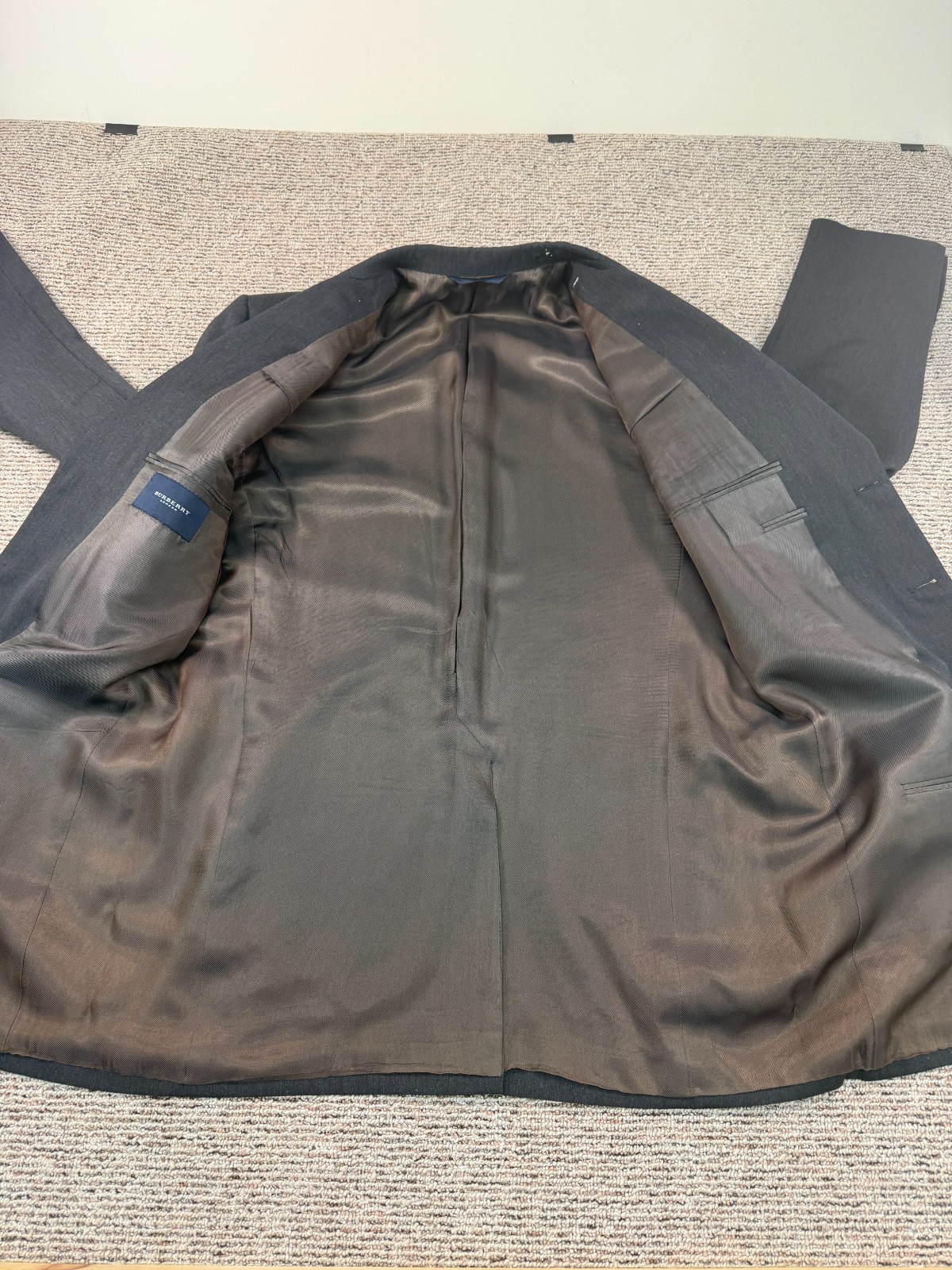 VTG Burberry London Blazer Mens 42L Burberry Blue 2000s Preppy 3 Btn Some Flaws thumbnail 10