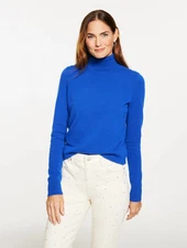 Perfect Cashmere Turtleneck at Talbots NWT $199, color blue majesty