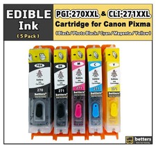 Betters  Edible Ink PGI-270XXL CLI-271XXL Refillable Cartridge for Canon ,5 sets