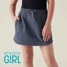 NWT ATHLETA GIRL Retrochill Pull-On Skort Kids Large L 12 Blue School Uniform