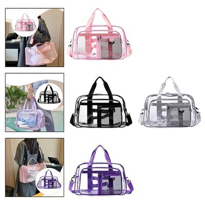Transparente Tragetasche mit Reißverschluss, ideal für Strand, Shopping und