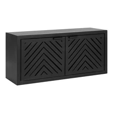 Kate and Laurel Mezzeta Decorative 2-Door Wall Cabinet 30 x 10 x 14 Black