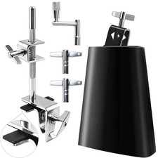 6 Inch Cowbell for Drum Set, Cowbell Clamp 3 Drum Keys, Drum Accessories