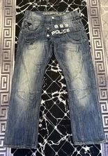 883 Police Jeans Mens 32 Cassady Regular Fit Distressed Button Fly