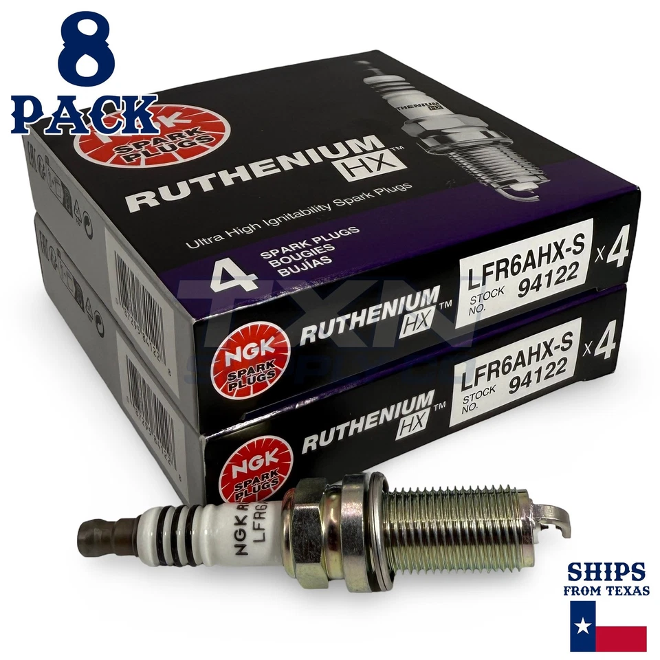 Pacote com 8 velas de ignição NGK rutênio HX 2010-2011 para Toyota Sequoia V8 4.6L - Imagem 2 de 3