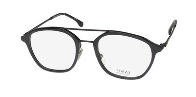NEW LOZZA VL4182 EYEGLASS FRAME FULL-RIM 0700 PLASTIC PILOT 50-20-145 MENS BLACK