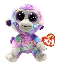 Ty Beanie Boos - Zuri the Monkey, Glitter Eyes, MWMT Stuffed Animal Toy