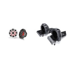 Kicker 45KM654L 6.5" LED Marine Speakers and Behind the Head 6.5in Speaker Po...