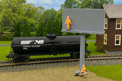 HO Scale Modern Metal Billboard Sign   3D Printed Train Layout Scenery Accessory