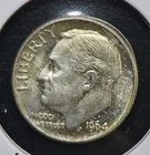 Toned 1964 D - Roosevelt Silver Dime. Estimated Uncirculated 65. A1409.