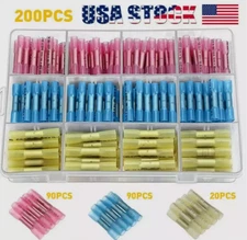 200x Assortment Heat Shrink Wire Connectors Electrical Terminals Crimp Seal &&&&