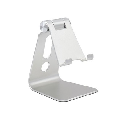 Navor Adjustable Aluminum Phone Stand for Desk, Foldable-Silver