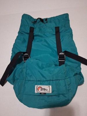 Vintage Lowe Alpine Systems Teal Packable Daypack Drawstring Backpack Korea