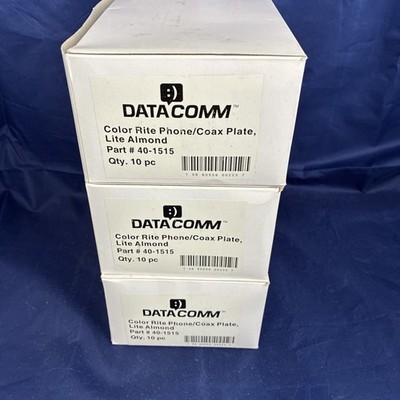 DataComm 40-1515 Color Rite Combination Phone Coax Plate Lite Almond (Lot of 30)