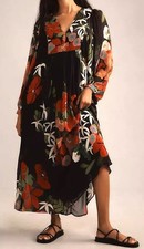 Anthropologie x Farm Rio Long Sleeve Floral Maxi Dress Contemporary Chic Women S