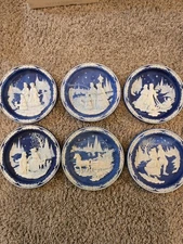 Set of 6 Bradex Christmas Cameo Wall Plates In Original Boxes W/Certifcates