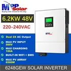 2 AC output 6200W 48v 220v MPP solar inverter 100A MPPT PV 500V BMS Tariff Free