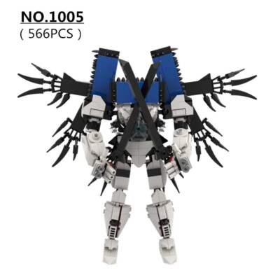 566PCS Skibidi Toilet White Titan Computer Man Building Blocks Set
