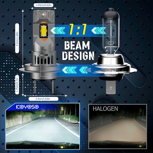 LED Pacco Da 2 55W Attacco H7 15000LM Lampada Alogena Non Richiede Adattatore - Foto 2 di 12