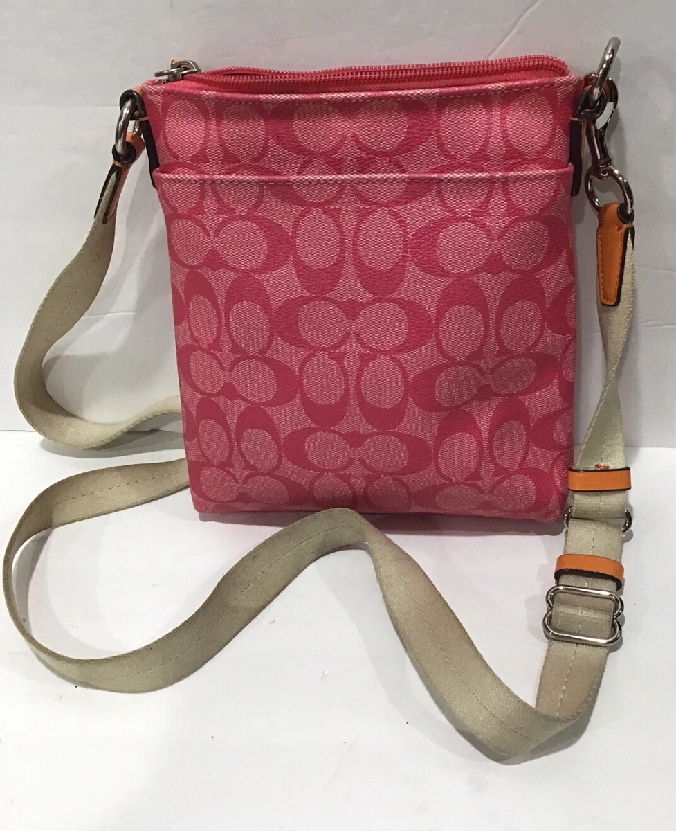 COACH F57788 IMMFC East West Grossgrain Leather Crossbody Purse w/Pop Up  Pouch - Bright Fuchsia/Saddle: Buy Online at Best Price in UAE - Amazon.ae