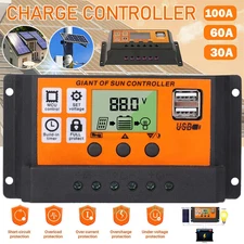 PWM Solar Charge Controller 12V 24V 100A Solar Panel lithium Battery Regulator