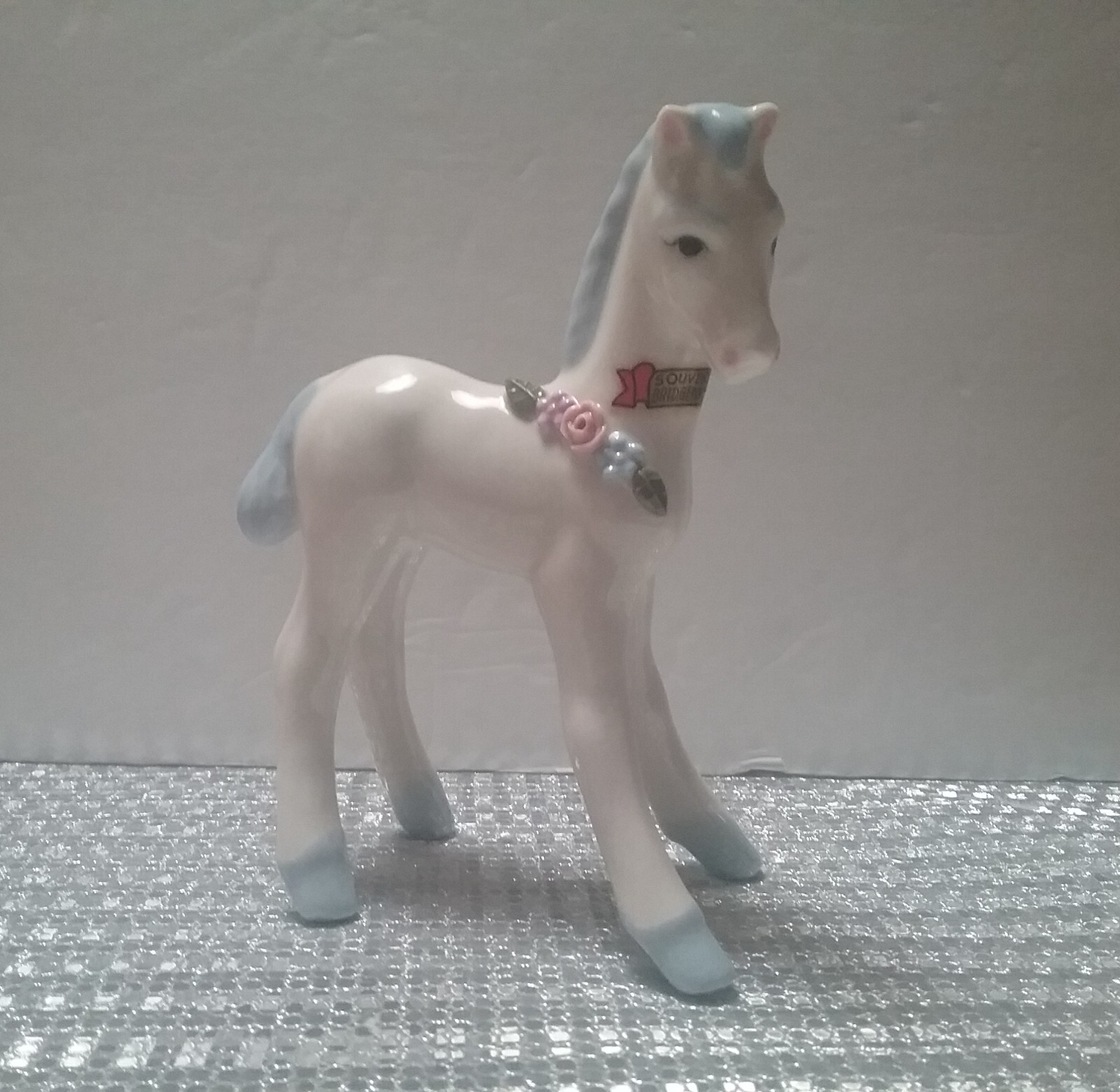Ceramic Horse Pony Figurine Souvenir Bridgeport, Conn.