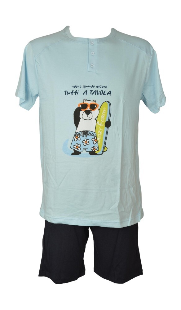 Футболка Pigiama uomo CRAZY FARM estivo corto mezza manica serafino pantalone cor 8590₽