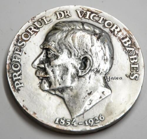 1962 Roumanie Professeur Dr. Victor Babes Table Médaille - Argent doré 70 mm - Jalea - Photo 1/1
