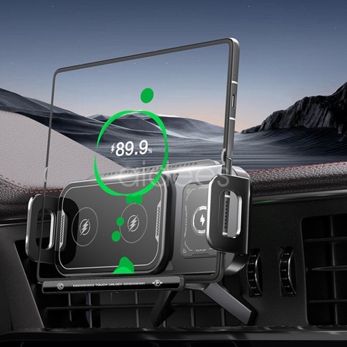 Soporte de ventilación de aire de montaje de cargador de coche inalámbrico con abrazadera automática para teléfono inteligente tableta - Imagen 7 de 21