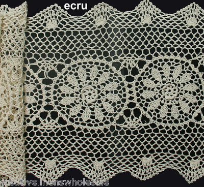 Creative Linens 14x54'' Beige Cotton Crochet Lace Table Runner Dresser Scarf