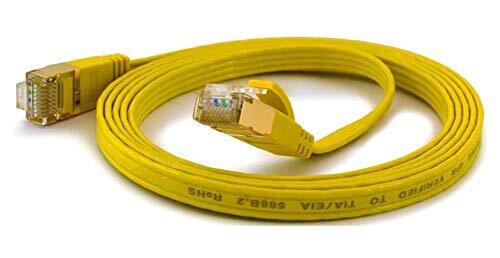 wantecWire 7057 Extra Thin Patch Cable Yellow yellow Länge 0.1m