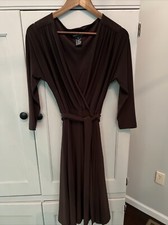 Anne Klein Fit & Flare Brown Dress Women Size 6