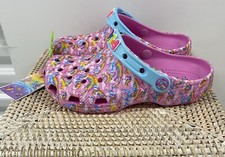 Crocs Girls Classic Lisa Frank Unicorn Clogs Pink Juniors Size 4 Women s 6 NWT