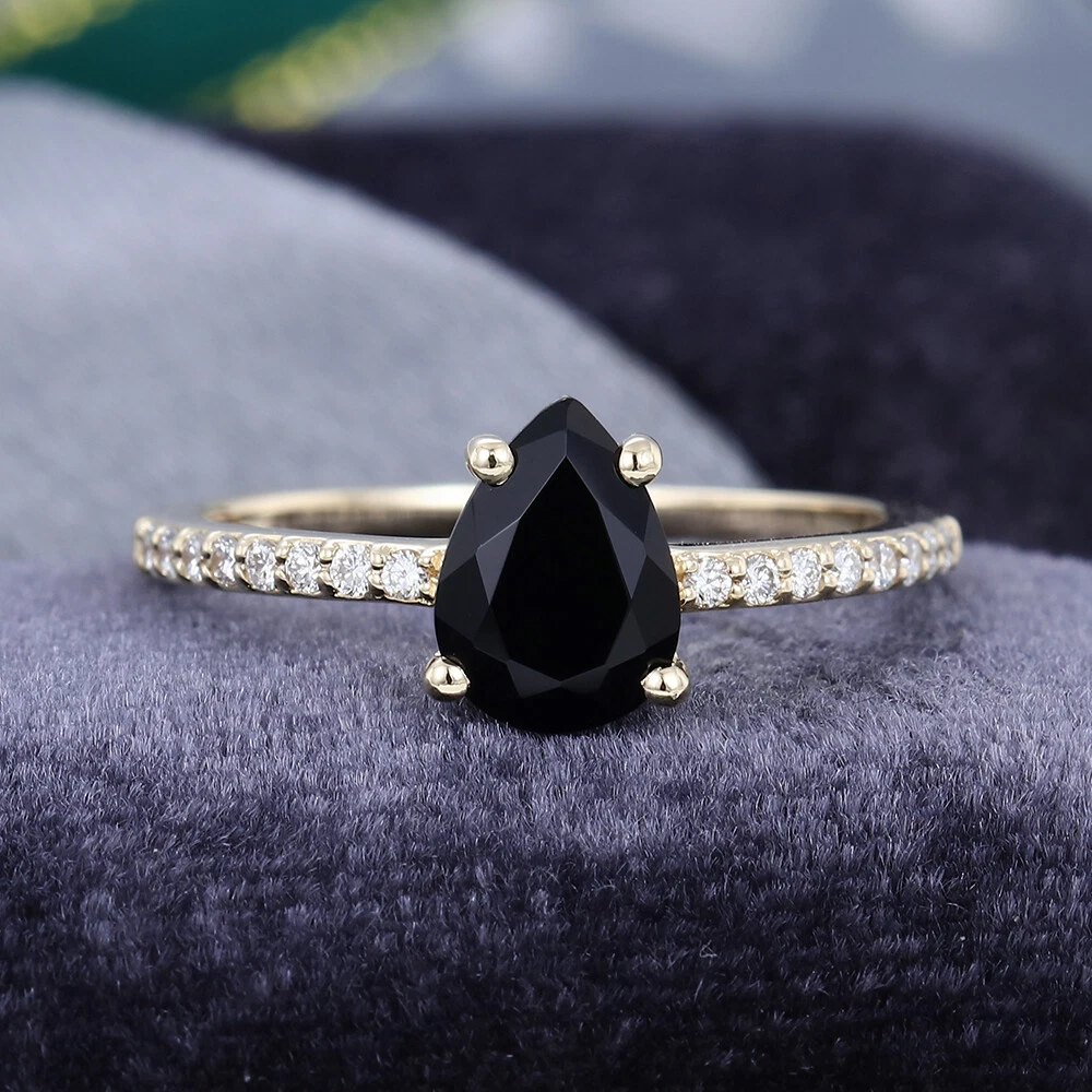 Coffin Shape Natural Black Onyx Women's Ring Rose Gold, Black Gemstone Wedding  Ring,antique Curved 7x10mm Coffin Black Agate Engagement Ring - Etsy