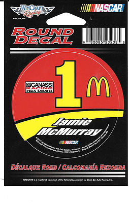 JAMIE MCMURRAY #1 MCDONALD'S 2014 WINCRAFT 3'' ROUND DECAL STICKER