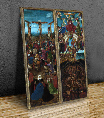 The Crucifixion, The Last Judgment Jan van Eyck mounted canvas or print only