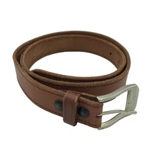 Men’s  Size 42 Leather Belt for Men Brown Leather with Stitched Edges 1.5" Width