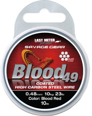 (1,80 /m) SAVAGE GEAR Blood 49 10m Spule 7x7 Stahlvorfach Coated High Carbon