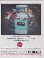 1964 Print Ad Philco Galaxie Electric Range Automatic Eye-Level Oven Angels Ill